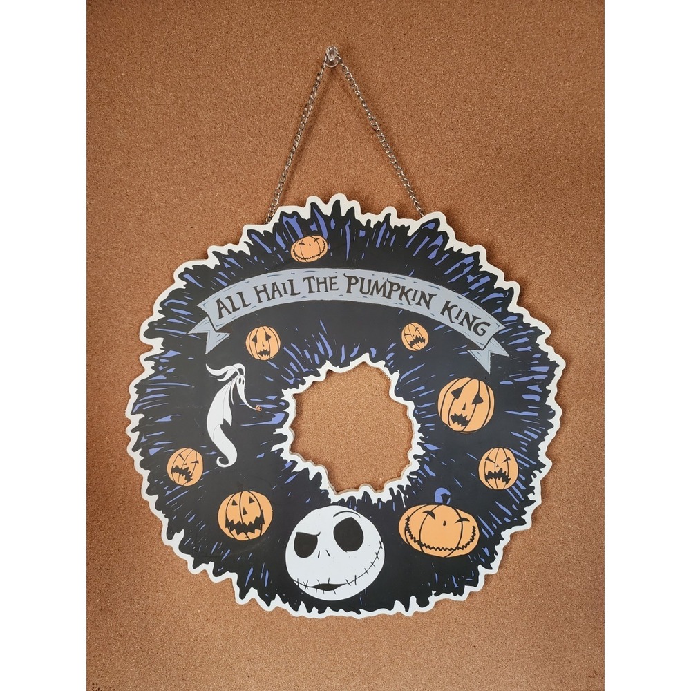The Nightmare Before Christmas All Hail The Pumpkin King Wooden Wreath